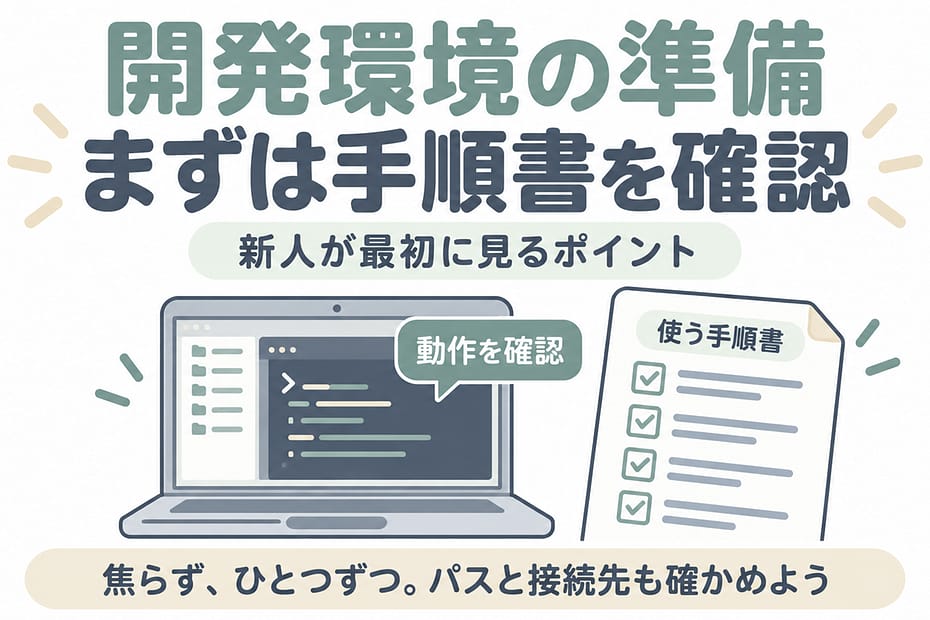 開発環境の準備で、手順書・パス・接続先を確認するポイント